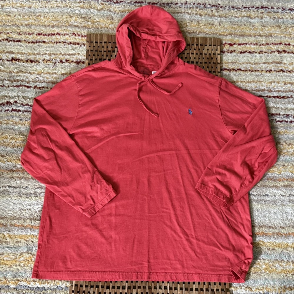 Polo Ralph Lauren Salmon Red Pullover Hoodie Hoody Men's Size 2XB 2XL Big
