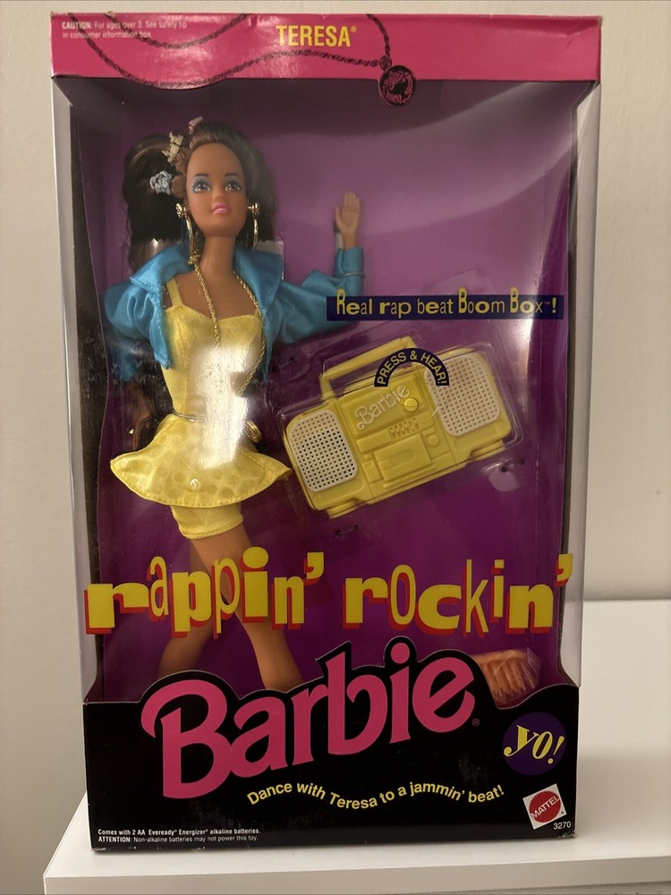 1991 Barbie Rappin Rockin Teresa YO Boom Box #3270 with Functional Player  