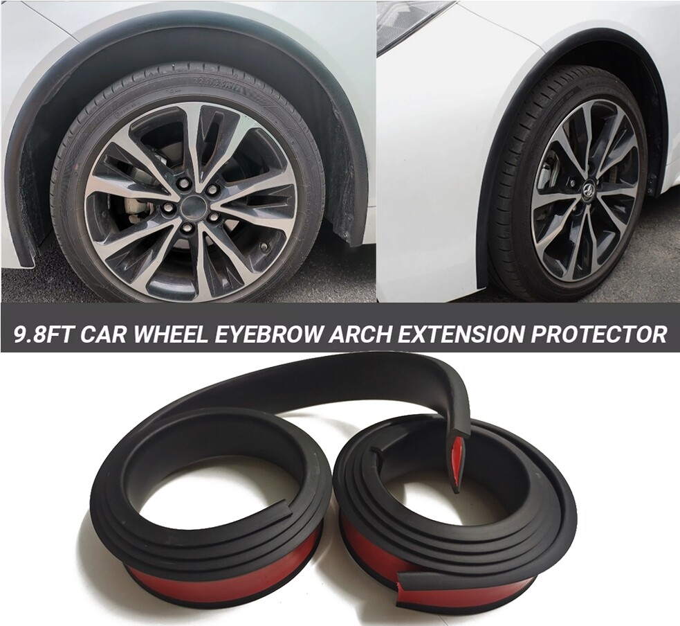 Fender Flares Car Wheel Arch Extensions 300cm 9.8Ft Trim Protector Strip