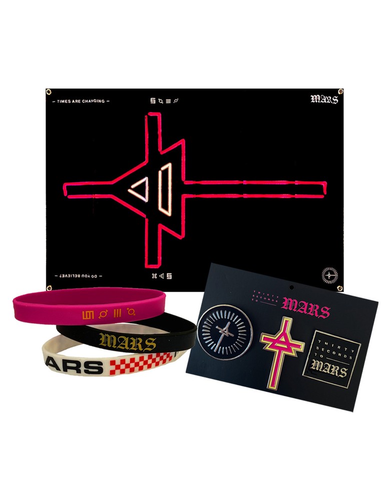 30 Seconds to Mars Gift Set Poster wristband and badge Pack new official Size