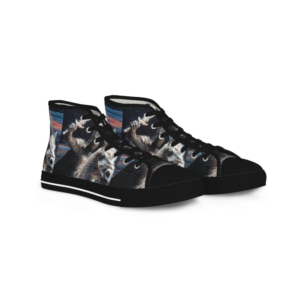 Stylish Men's High Top Sneakers by AAG Designs, Trendy Footwear, Unique