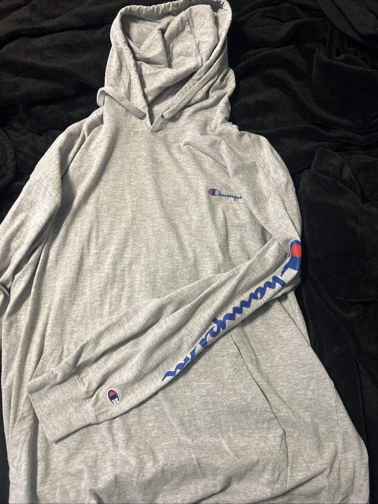 Champion Men's Logo Hoodie Sz 2XL Knit Long Sleeve Pullover Hooded Shirt