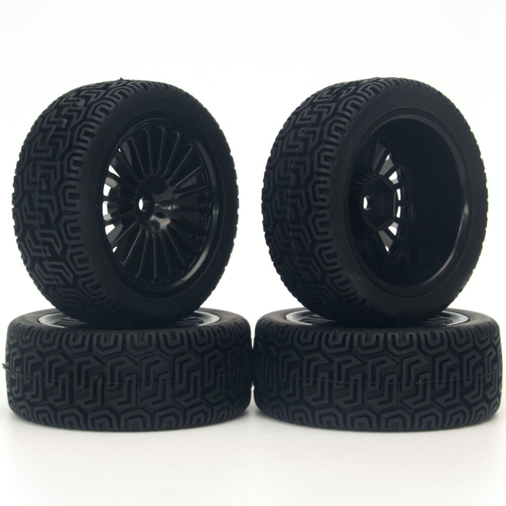 1/10 RC Car Wheels Rubber Tires For Tamiya TT-01 TT-02 HSP XV01 Rally Car