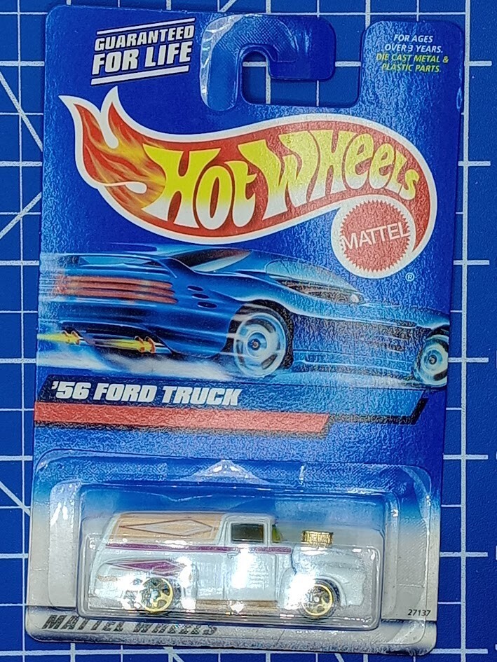 2000 Hot Wheels '56 Ford Truck 27137 Collector 171 White 5 Spk Gold