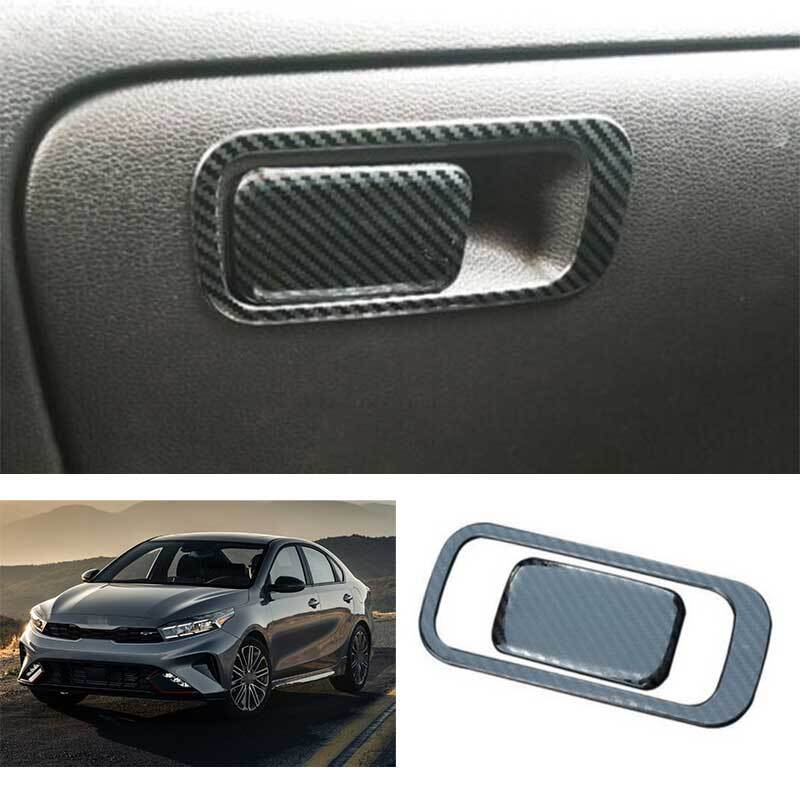 Carbon Fiber Steel Co-Pilot Storage Box Handle Cover Trim For Kia Forte 19-2024