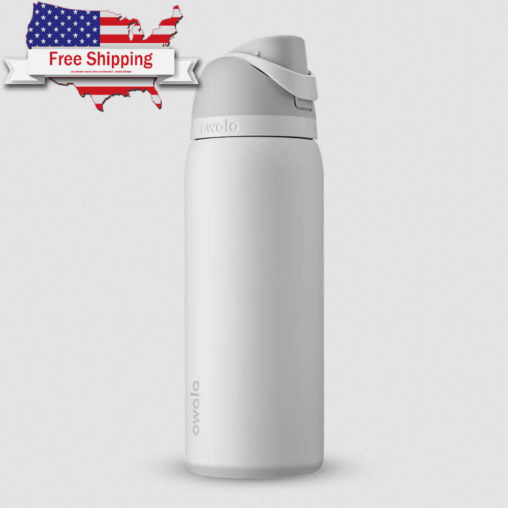 Owala FreeSip Stainless Steel Insulated Water Bottle, 32oz, Shy Marshmallow.