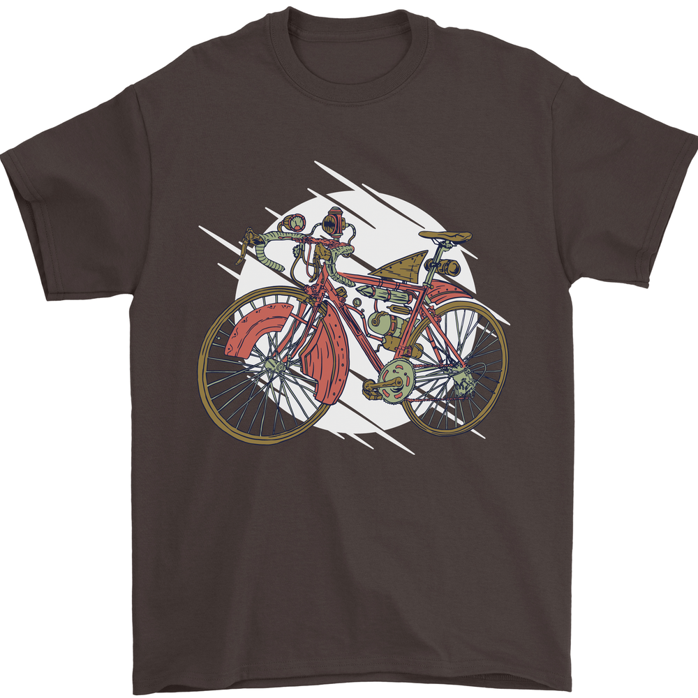 Steampunk Bicycle Cyclist Men's 100% Cotton T-Shirt for Riders