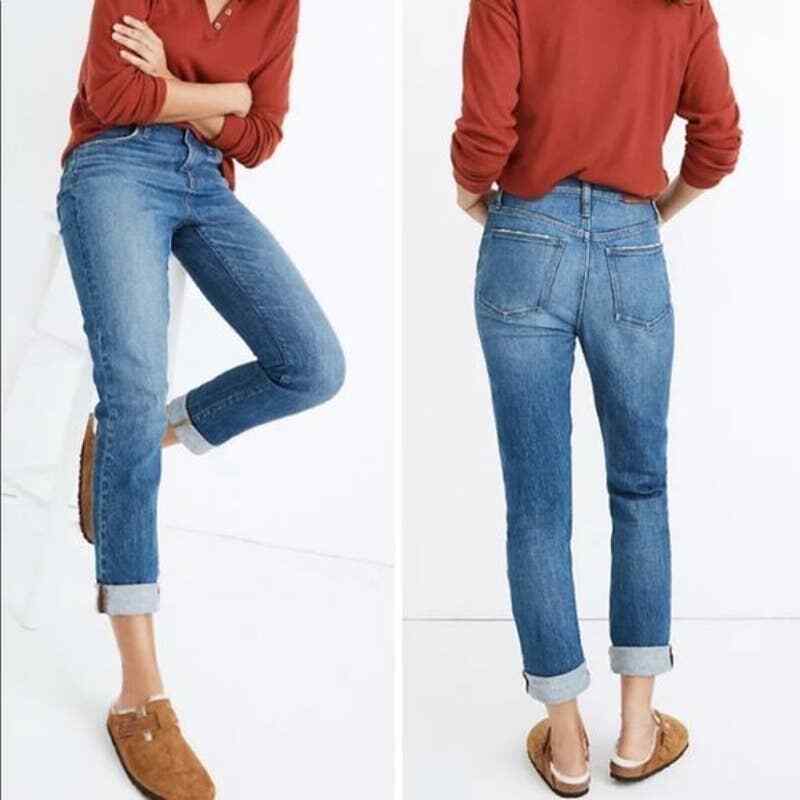 Madewell High-Rise Slim Boyjean Moorland Wash Size 28