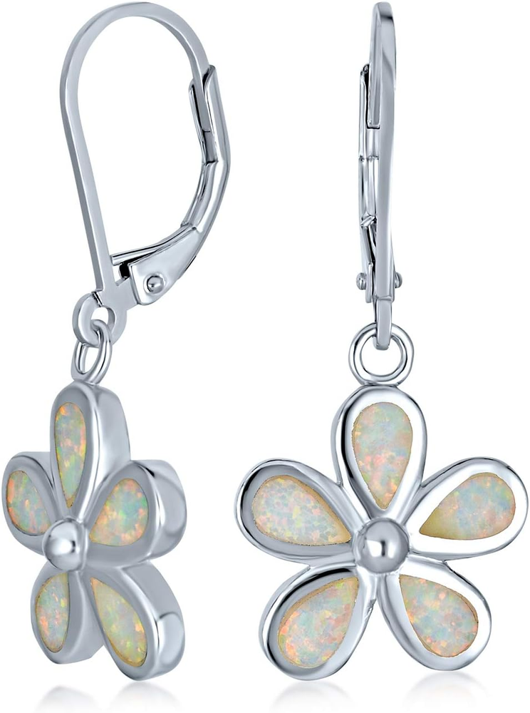 White Created Opal Plumeria Flower Pendant Necklace Bracelet Anklet Set