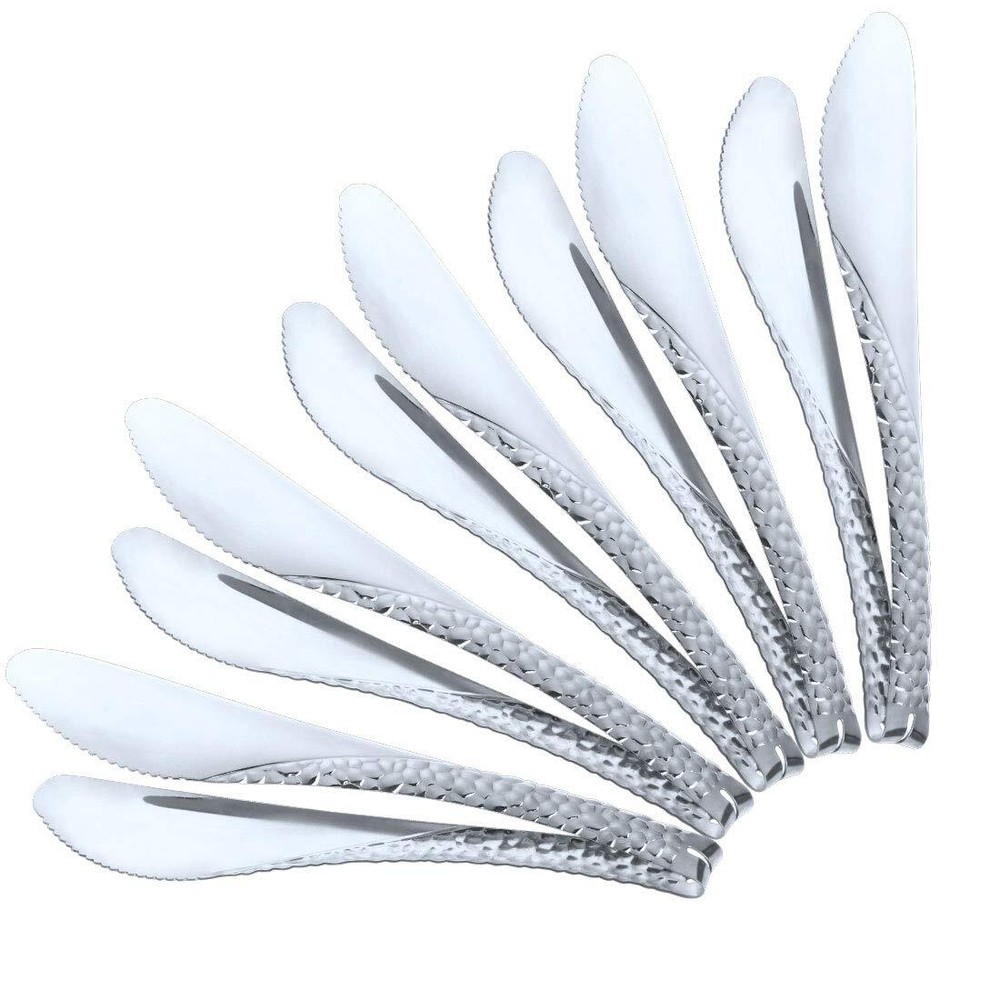 Stainless Steel Kitchen Food Clamp Tongs 10-Inch 6-Pack 18/10 Grade