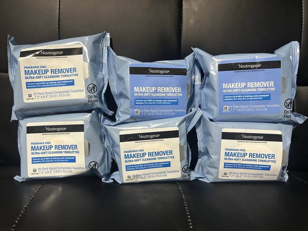 Neutrogena Fragrance-Free Makeup Remover Wipes 25 Count Ultra Soft Cleansing Towelettes