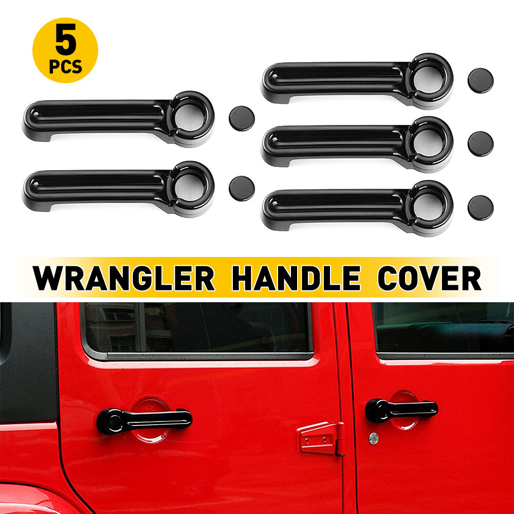 2007-2018 Jeep Wrangler JK Glossy Black Door & Tailgate Handle Set 5PCS