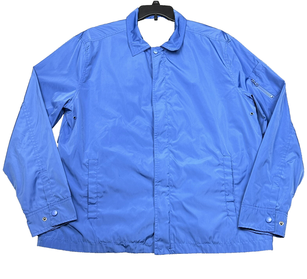 Dip Windbreaker Jacket Mens XL Royal Blue Full Zip Snap Pockets Outdoor Hiking