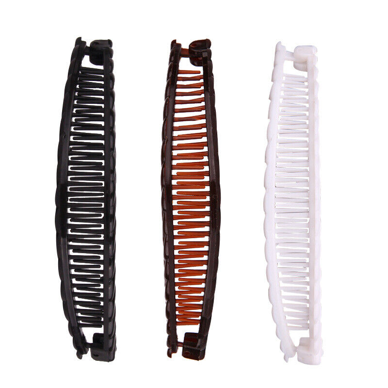 BLACK/COLOURS BANANA HAIR COMB CLIPS/PONY TAIL HAIR GRIPS FASHION ACCESSORIES //