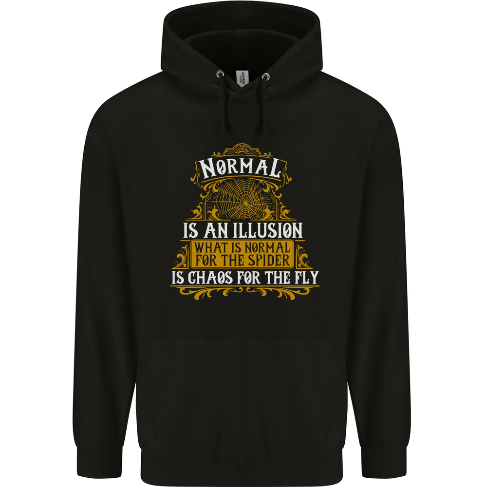 Normal Is an Illusion Slogan Mens 80% Cotton Hoodie