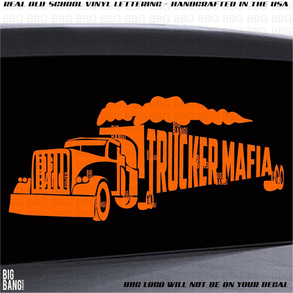 Retro Long Nose Semi Truck Vinyl Decal Sticker Old School Big Rig