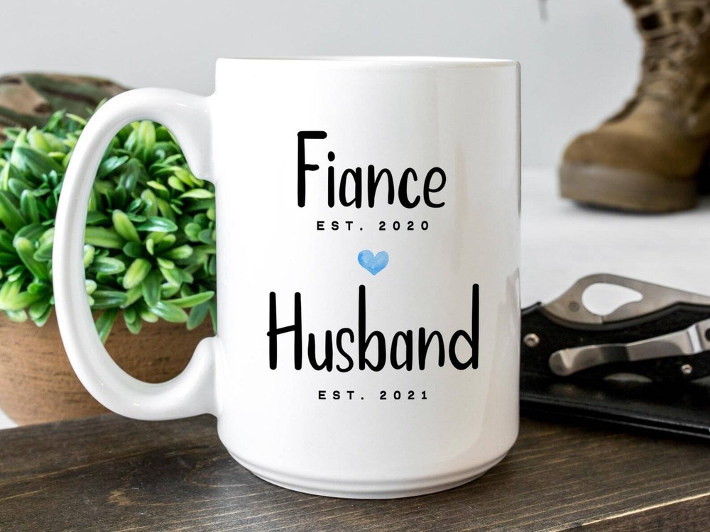 Husband Est 2021 Coffee Mug Engagement Announcement Coffee Mug Custom Gift To