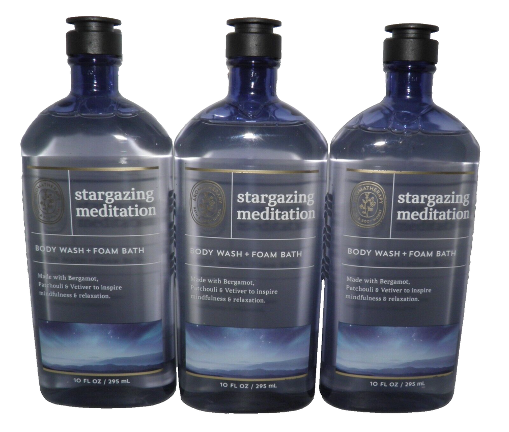 3 Bath & Body Works Stargazing Meditation Body Wash Foam Bath Aromatherapy NEW