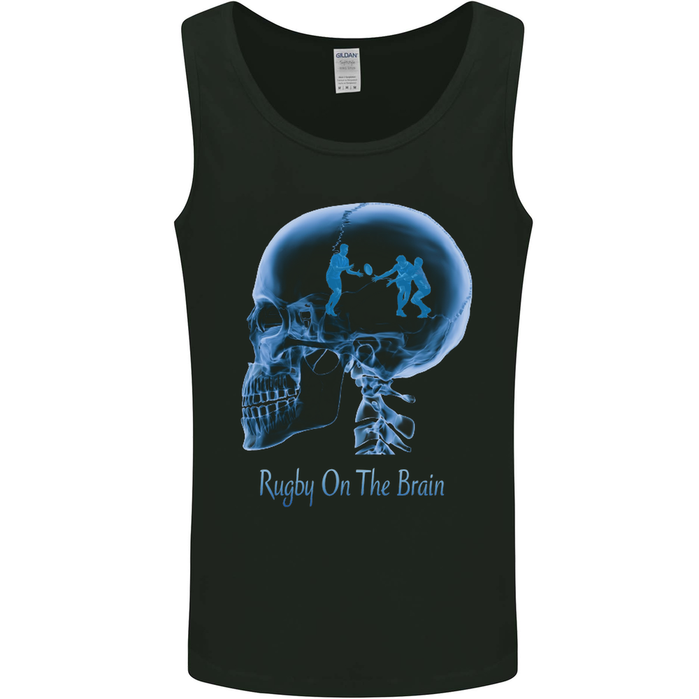 Rugby on the Brain Funny Union Player Mens Vest Tank Top
