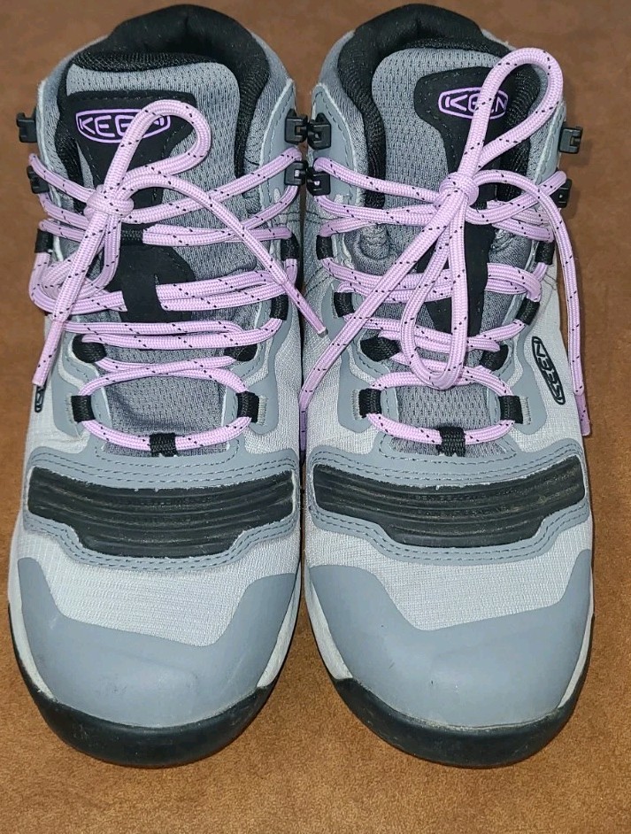 Keen Womens Tempo Flex Waterproof Hiking Boots Size 9 Steel Grey African Violet