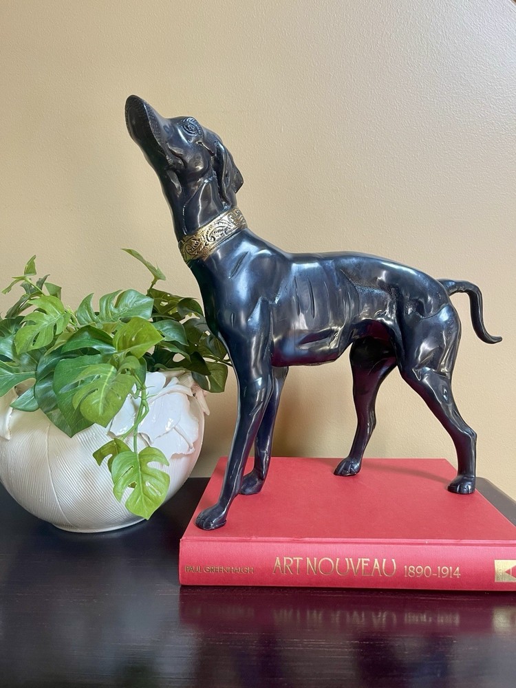 Vintage Bronze Greyhound Whippet Italian Greyhound Sculpture