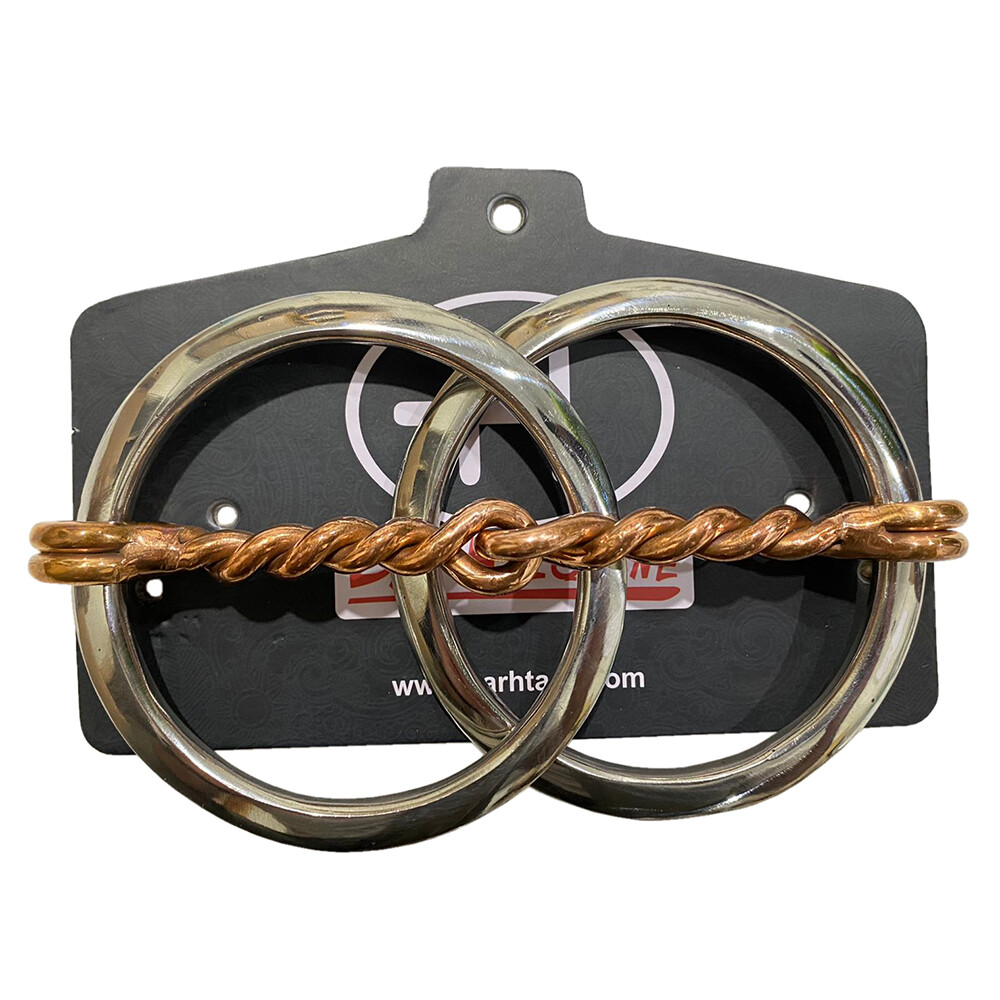 16BE Bar H Equine Horse O Ring With Twisted Copper Wire Mouth Snaffle Bit