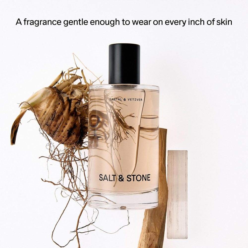Salt & Stone Body Mist,Santal &Vetiver Scent Body Spray for Women and Men3.4floz