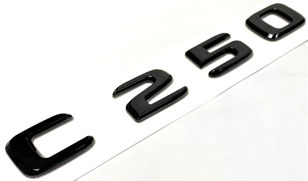 C250 BLACK FIT MERCEDES REAR TRUNK EMBLEM BADGE NAMEPLATE DECAL LETTERS