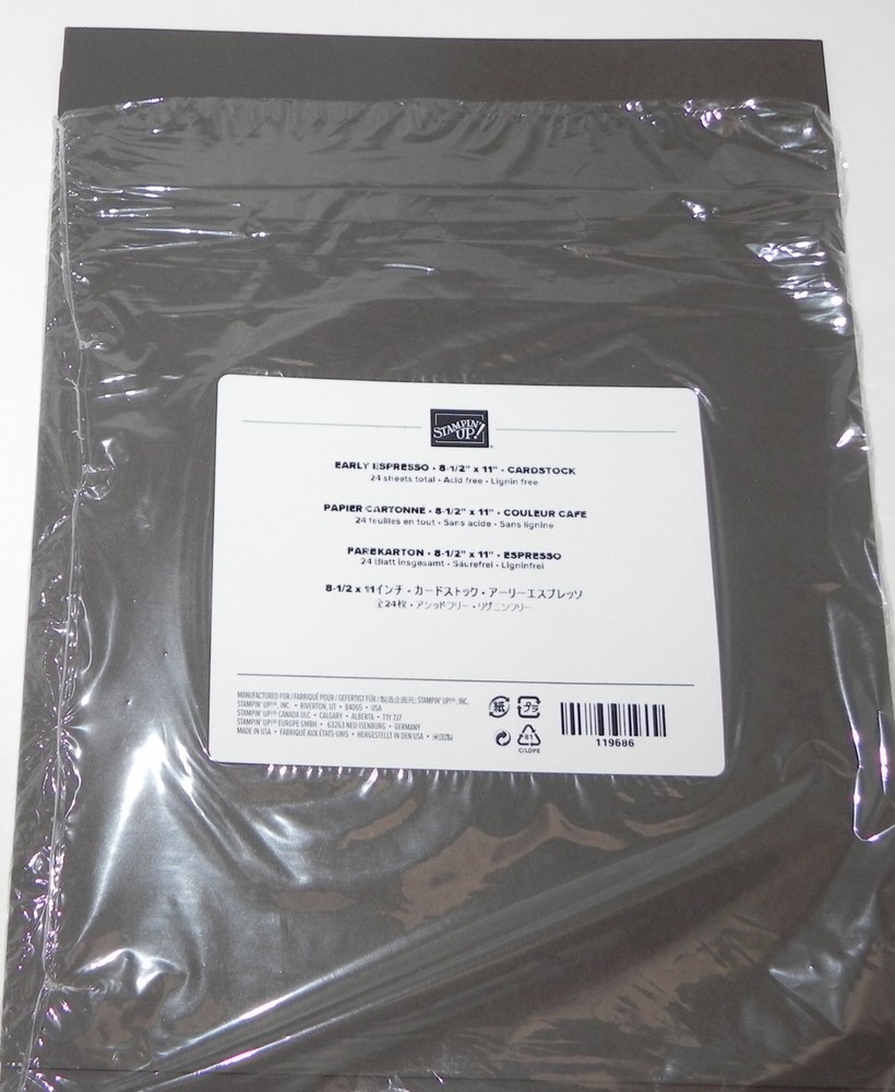 LOT EARLY ESPRESSO 80 LB STAMPIN UP 8.5 X 11 CARD STOCK PAPER 8 SHEETS