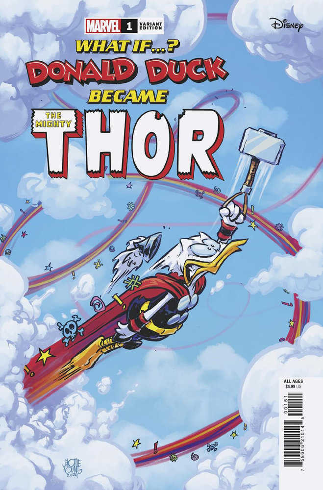 Marvel Disney What If Donald Duck Became Thor #1 Skottie Young Variant Cover