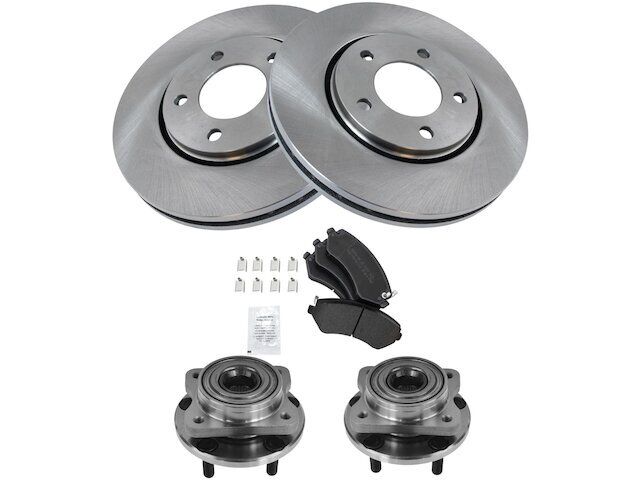 Front Brake Pad and Rotor and Wheel Hub Kit fits Grand Caravan 2001-2006 17SCHH