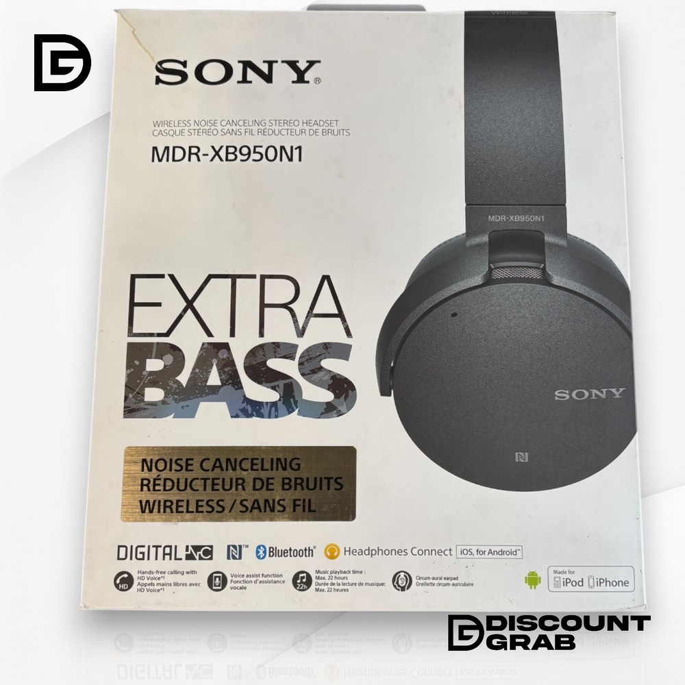 Sony MDR-XB950N1 Extra Bass Wireless Noise-Canceling Over-Ear Headphones in Black