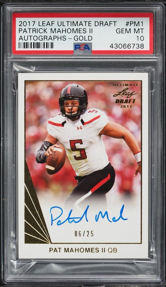 2017 Leaf Ultimate Draft #PM1 Patrick Mahomes /25 Rookie RC Auto-GOLD PSA 10 SSP
