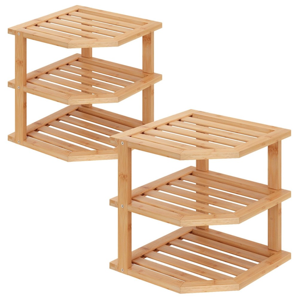 3 Tier Corner Shelf(2 Pack),Plate Organizer,Dish Drying Rack,Kitchen Spice Ra...