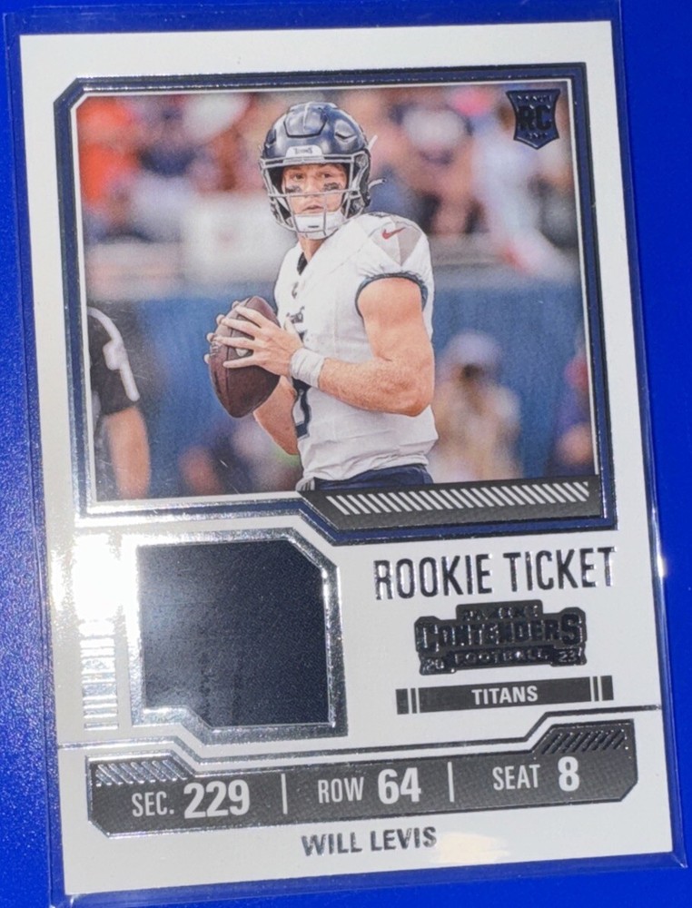 2023 Panini Contenders RC WILL LEVIS Rookie Ticket Jersey Patch #TS40 Titans**