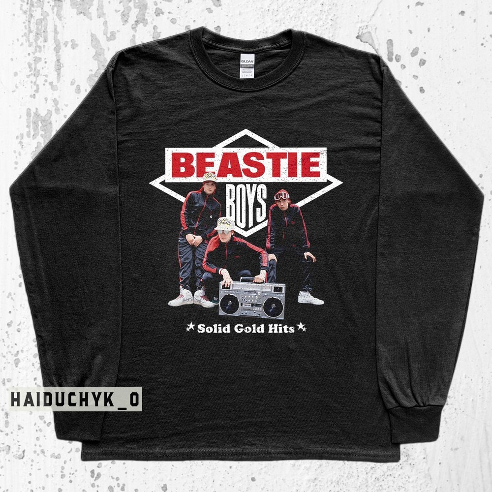 Beastie Boys Solid Gold Hits Unisex Cotton Long Sleeve Black Shirt