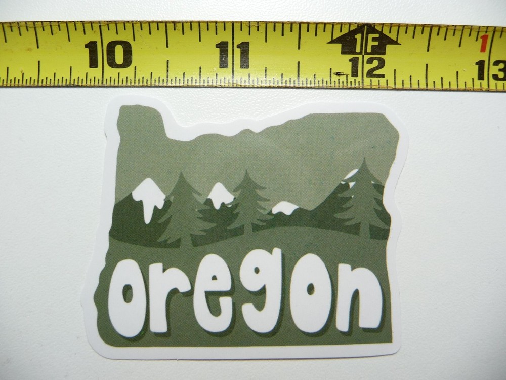 Oregon State Outline with Peaks and Forest Decal Sticker for Travel Pride Souvenir