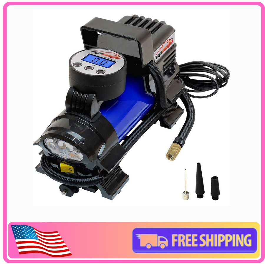 EPAuto 12V DC Portable Air Compressor Pump, Digital Tire Inflator