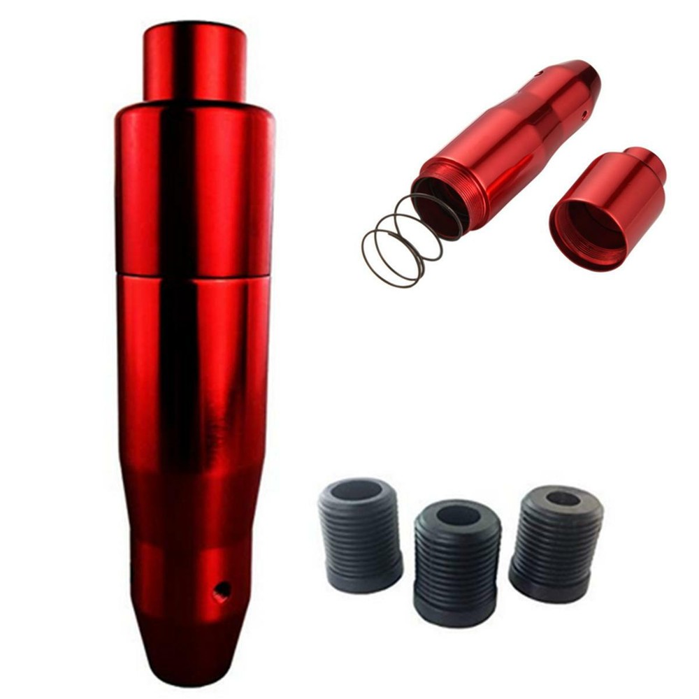Aluminum Automatic Car Gear Stick Shift Knob Shifter Lever Cover with Button Red