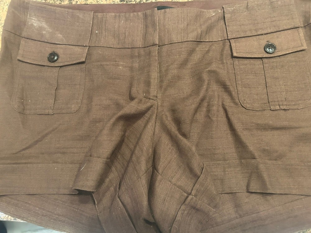Torrid Women’s Linen Brown Shorts Cuffed Wide Belt Loops Button Pockets Size 18