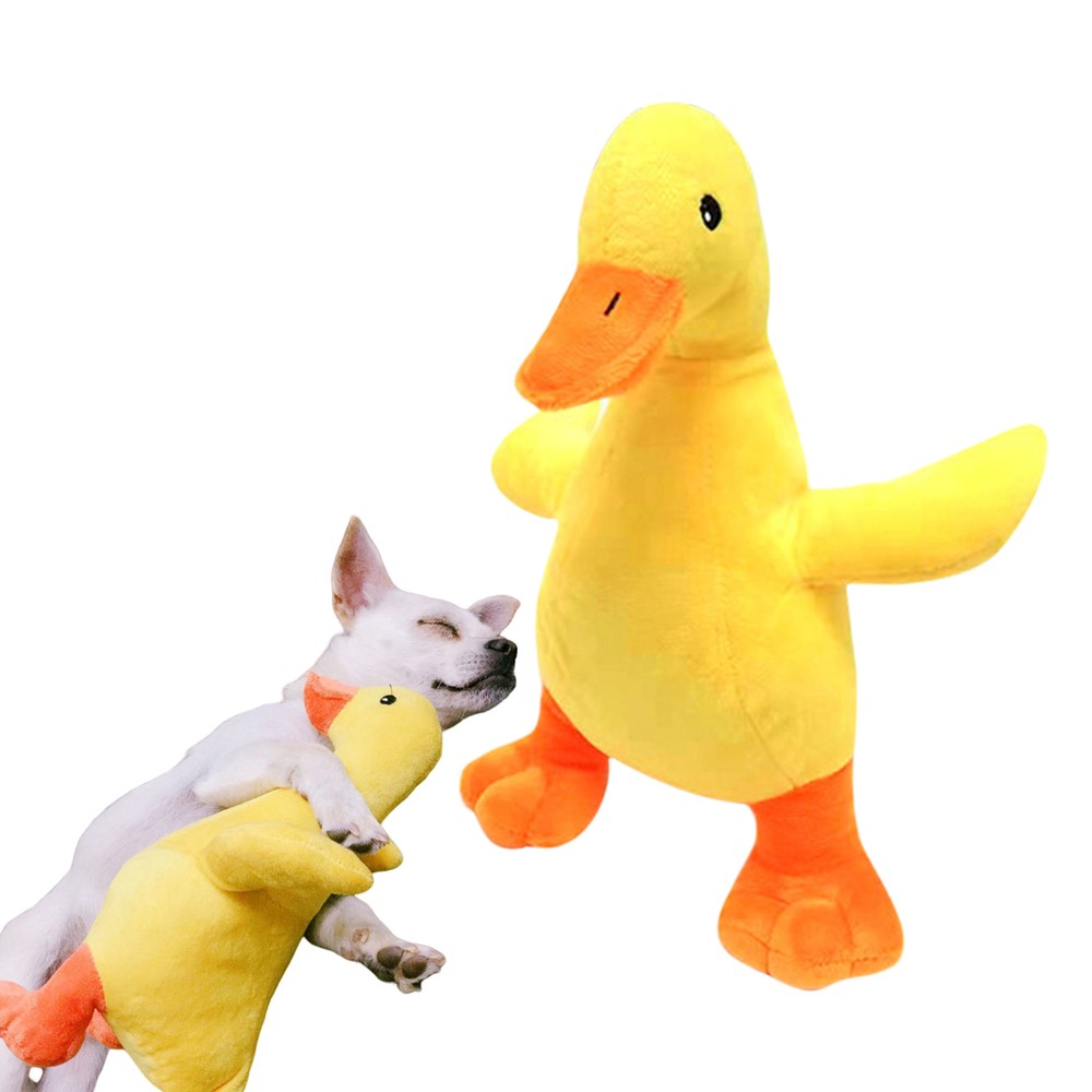 Squeaky Plush Dog Toy Funny Yellow Duck Stuffed Animal Dog Play Chew Toy
