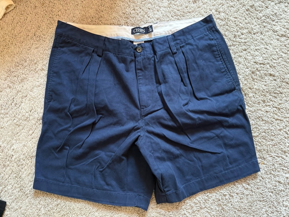 Ralph Lauren Chaps Pleated Navy Men’s Chino Shorts 38