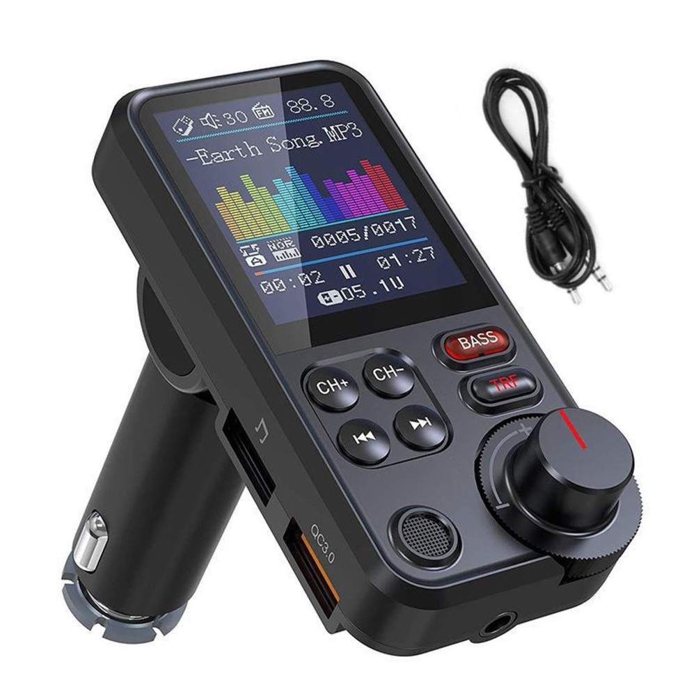 Bluetooth Car FM Transmitter with MP3 Player Handsfree Calling and Dual USB Charger