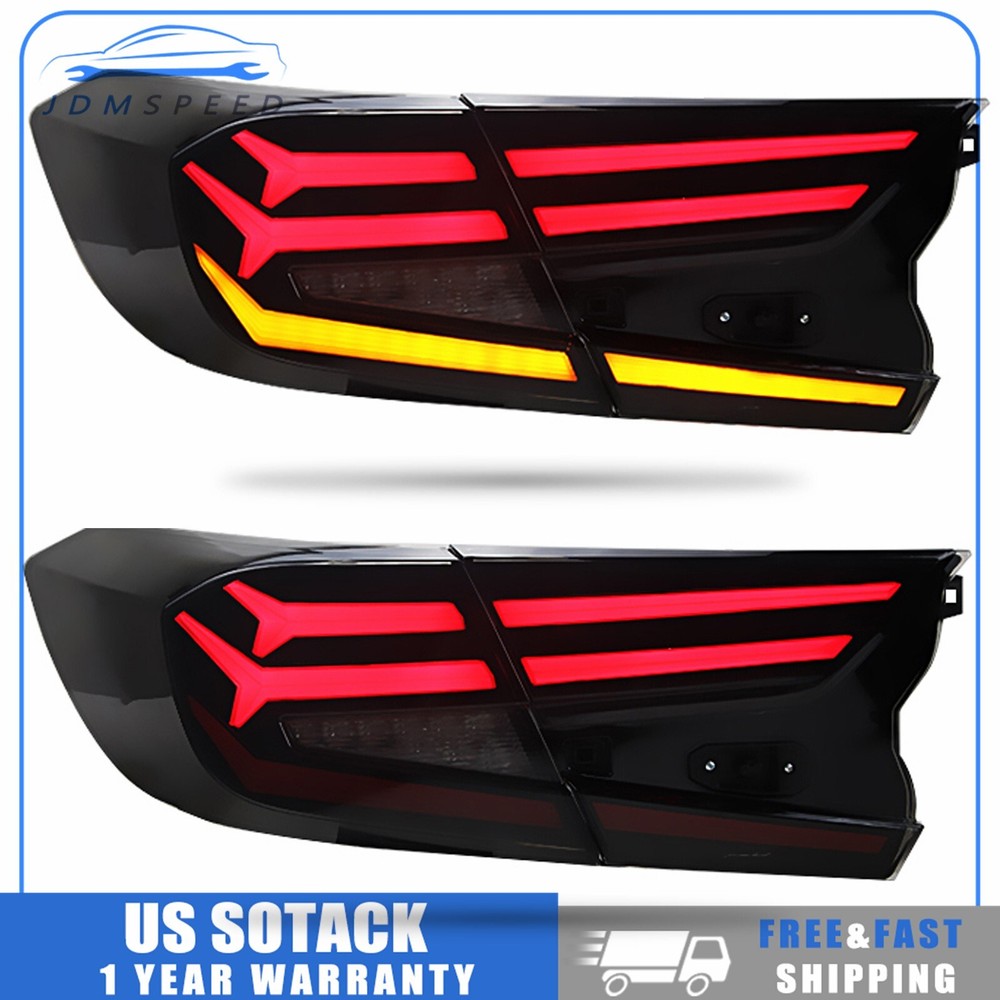 Smoke Red LED Tail Lights Assembly for 2018-2022 Honda Accord