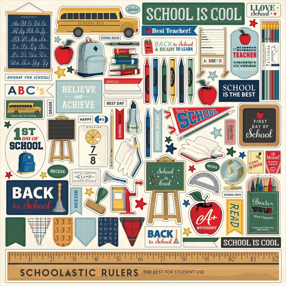 Back to School Cardstock Stickers 12