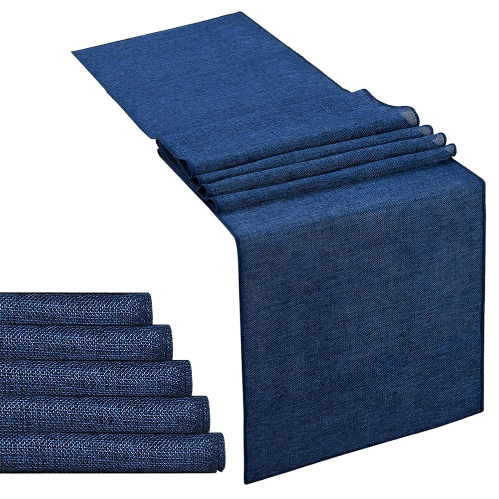 Navy Blue Burlap Table Runner Roll 6-Pack Farmhouse Decor by LuoluoHouse