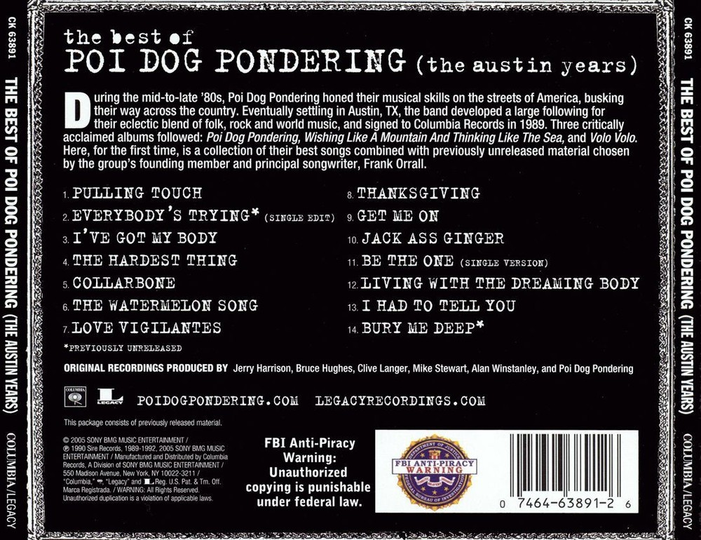 POI DOG PONDERING BEST OF POI DOG PONDERING (THE AUSTIN YEARS) NEW CD