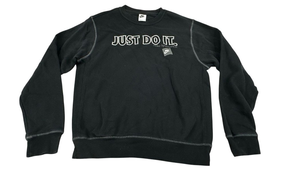 Nike Sport Black Y2K Just Do It Crew Neck Sweatshirt. Men's - Size S
