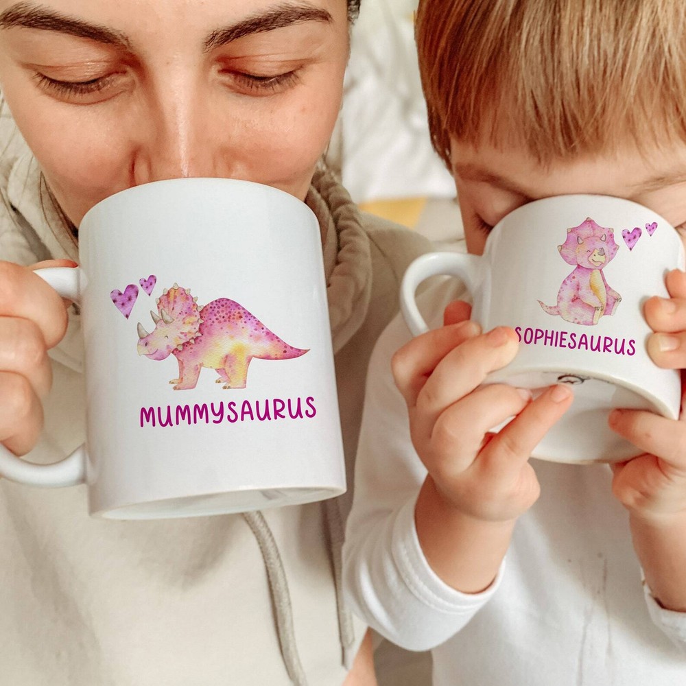 Personalised Family Mug / Funny Daddy And Baby Cute Animals New Home Gift / Dada