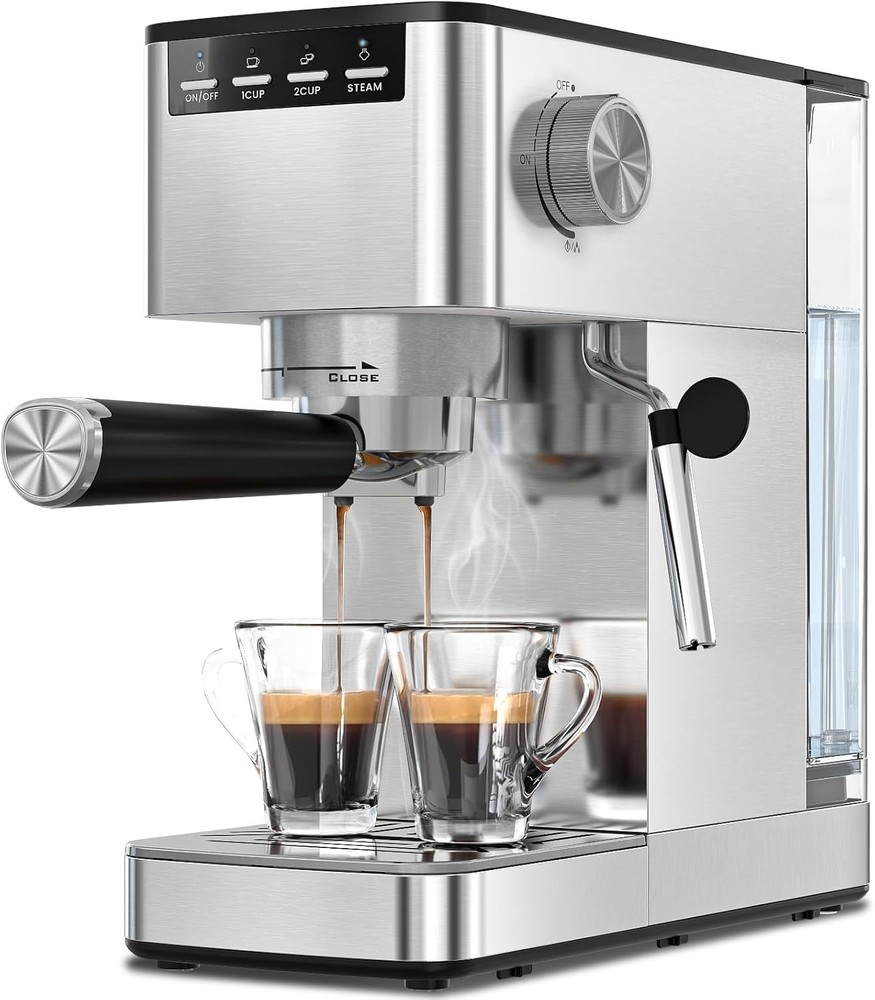 Small Espresso Machine 20 Bar, Cappuccino & Latte Machines with Milk Frother for